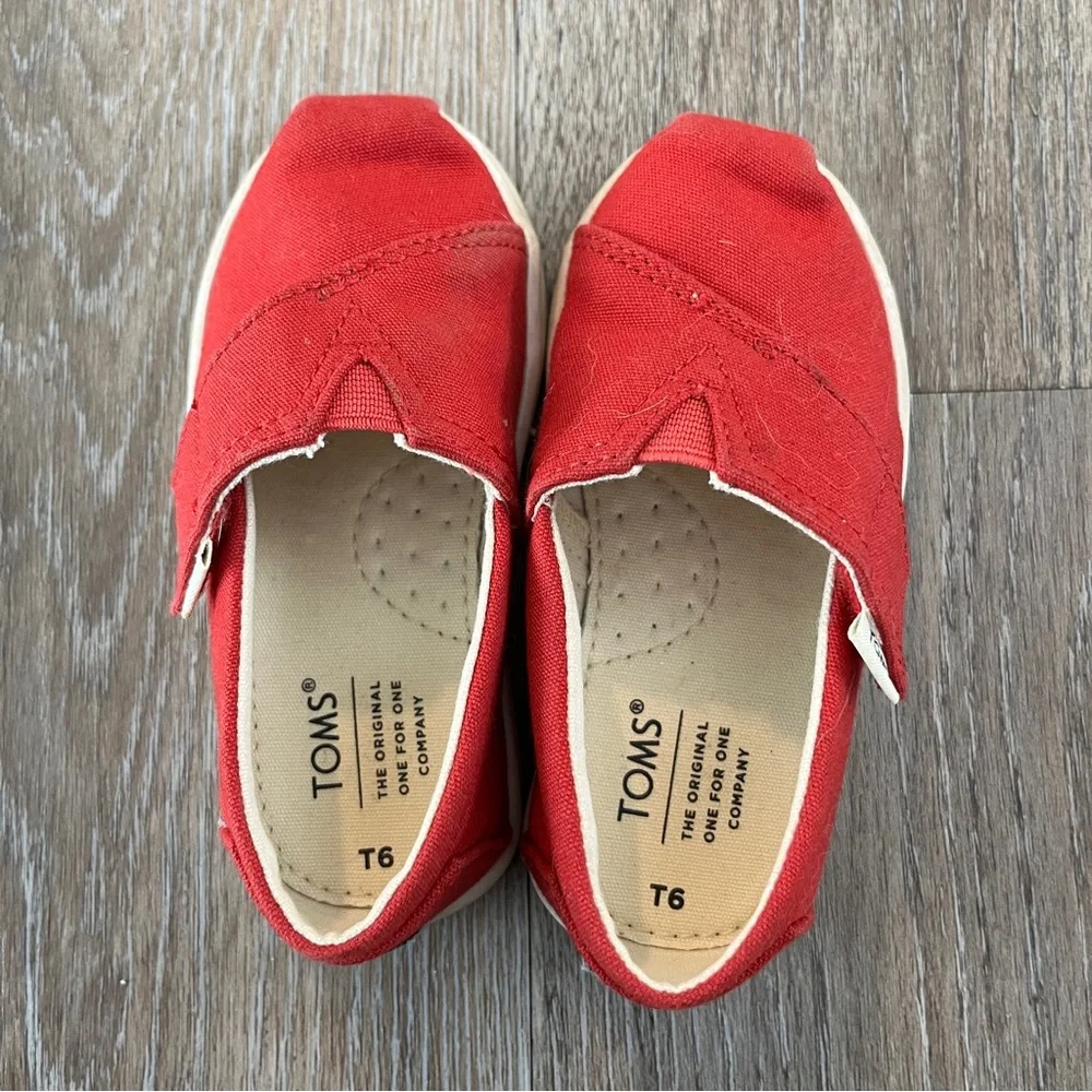 Toms Red Moccasins Slip-On Shoes